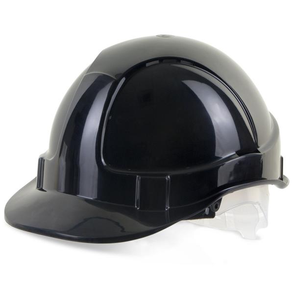 ECONOMY VENTED S/HELMET BLACK PLASTIC HARNESS