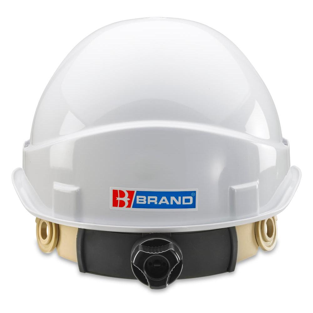 B-BRAND SAFETY HELMET WHITE WHEEL RATCHET HEADGEAR