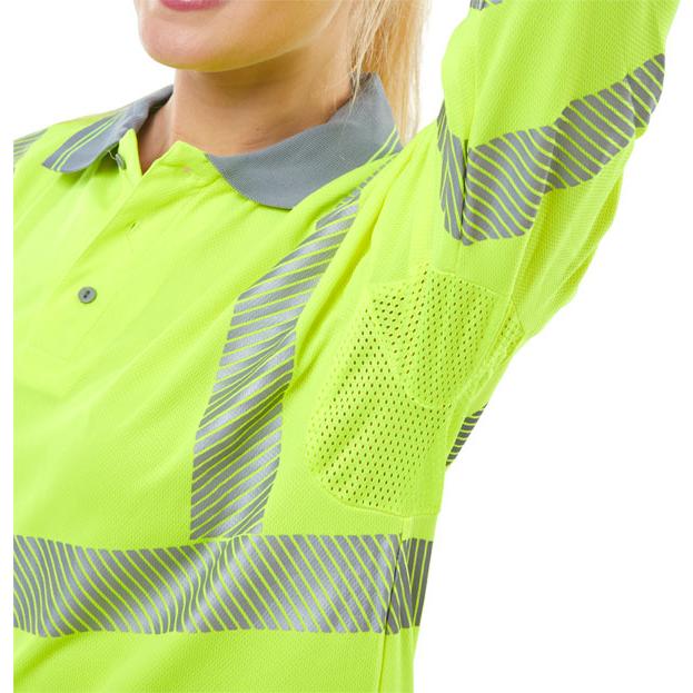 HIVIZ EXECUTIVE LONG SLEEVE POLO SAT YELLOW 4XL
