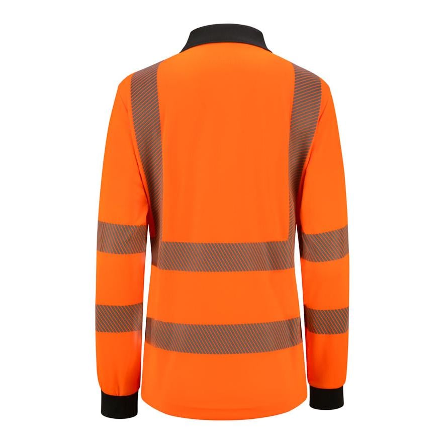 B-SEEN WOMENS L/S EXEC HI-VIS POLO SHIRT ORANGE 12 B-SEEN WOMENS L/S EXEC HI-VIS POLO SHIRT ORANGE 12