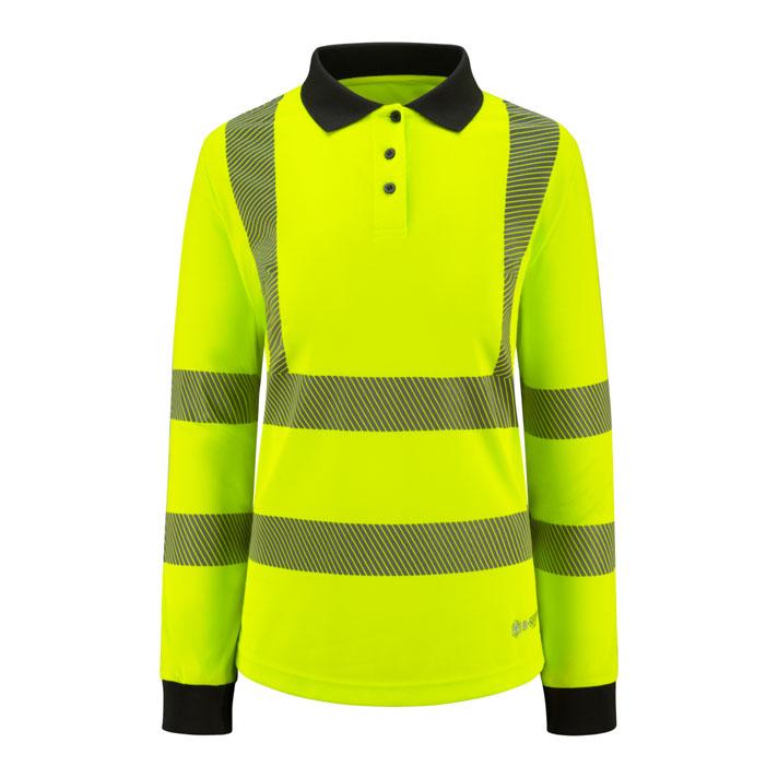 B-SEEN WOMENS L/S EXEC HI-VIS POLO SHIRT YELLOW 18 B-SEEN WOMENS L/S EXEC HI-VIS POLO SHIRT YELLOW 18