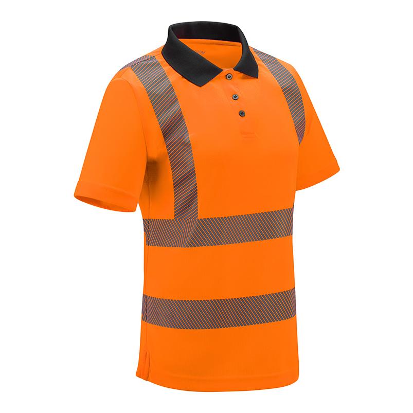 B-SEEN WOMENS S/S EXEC HI-VIS POLO SHIRT ORANGE 08