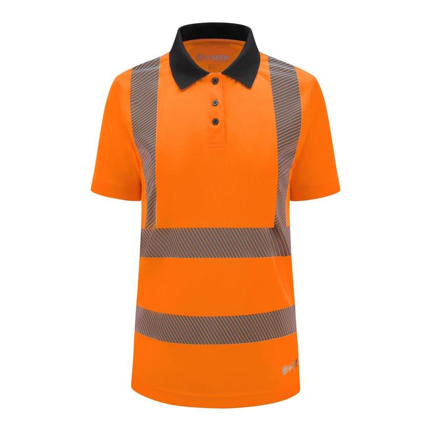 B-SEEN WOMENS S/S EXEC HI-VIS POLO SHIRT ORANGE 10 B-SEEN WOMENS S/S EXEC HI-VIS POLO SHIRT ORANGE 10