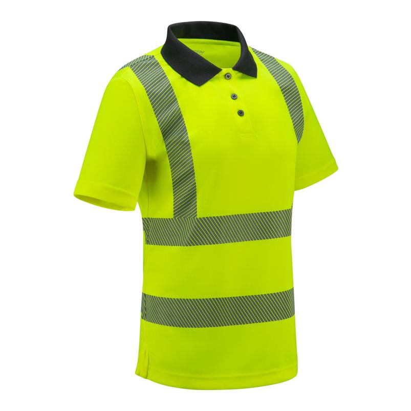 B-SEEN WOMENS S/S EXEC HI-VIS POLO SHIRT YELLOW 14