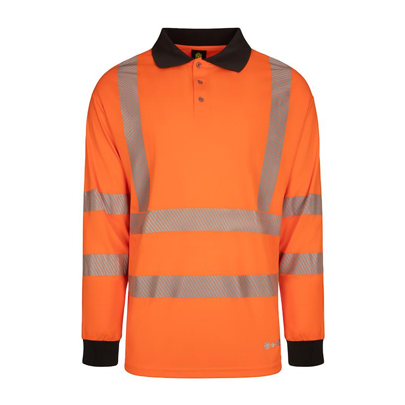 B-SEEN MENS L/S EXEC HI-VIS POLO SHIRT ORANGE 5XL B-SEEN MENS L/S EXEC HI-VIS POLO SHIRT ORANGE 5XL