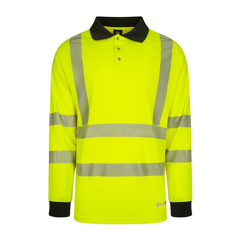 B-SEEN MENS L/S EXEC HI-VIS POLO SHIRT YELLOW XL B-SEEN MENS L/S EXEC HI-VIS POLO SHIRT YELLOW XL