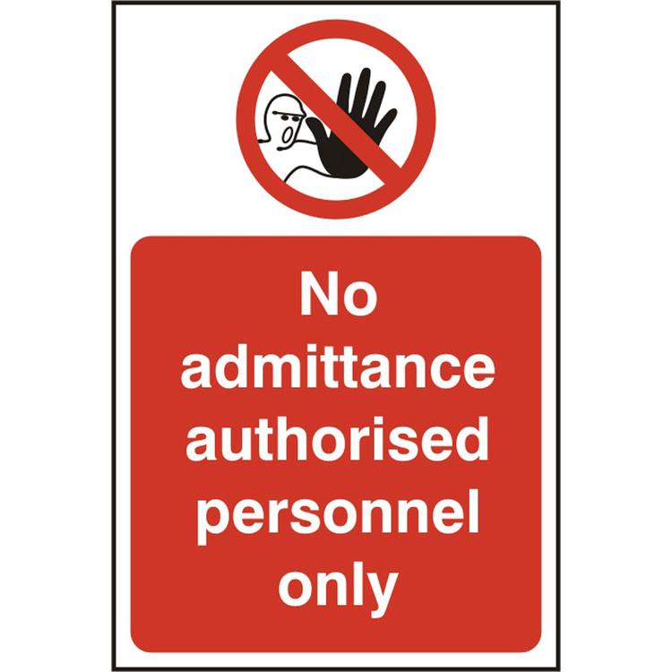 AUTHORISED PERSONNEL RPVC 200MM X 300MM AUTHORISED PERSONNEL RPVC 200MM X 300MM