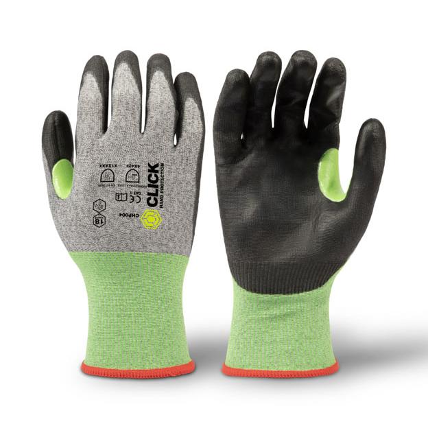 Beeswift Click Hand Protection 18G PU Coated Cut F Glove (Green)