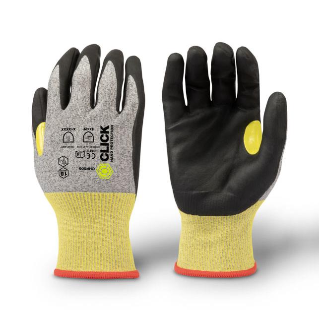 Beeswift Click Hand Protection Nitrile Foam 18G Cut F Glove (Yellow)