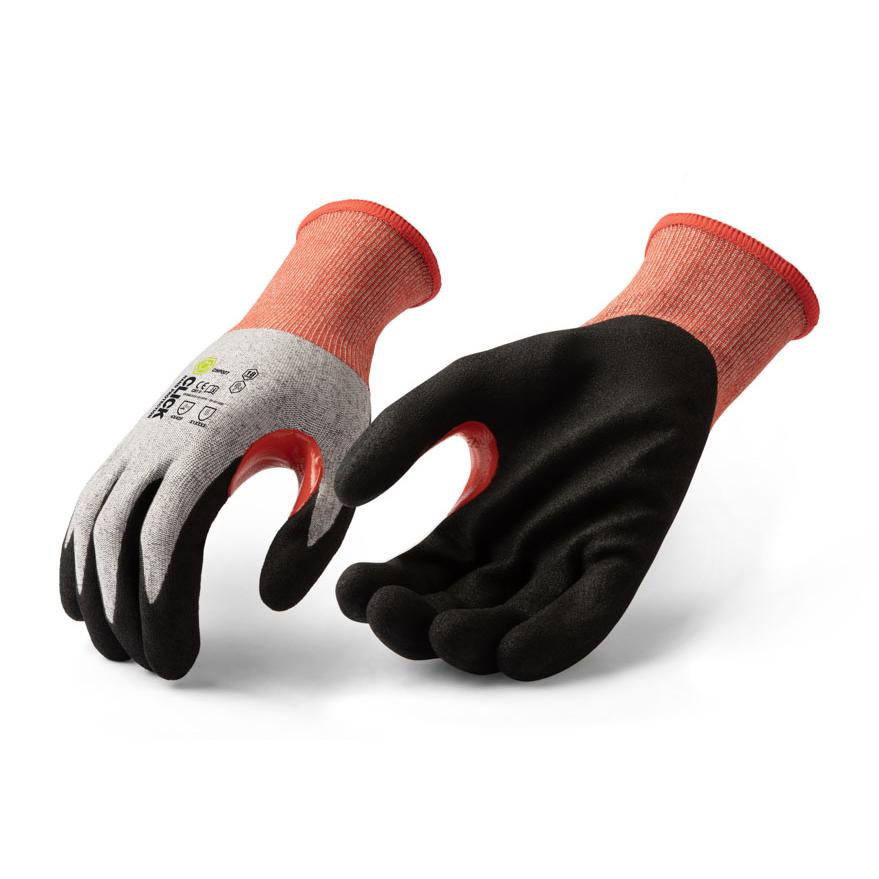 NITRILE SANDY 18G CUT F GLOVE MED (08)