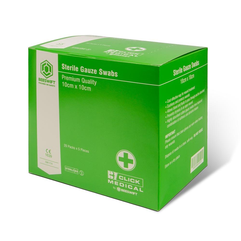 CLICK MEDICAL GAUZE SWABS 10CM X 10CM STERILE CLICK MEDICAL GAUZE SWABS 10CM X 10CM STERILE