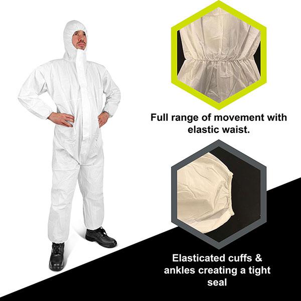 LAMINATED TYPE 5/6 DISPOSABLE COVERALL WHITE XXL