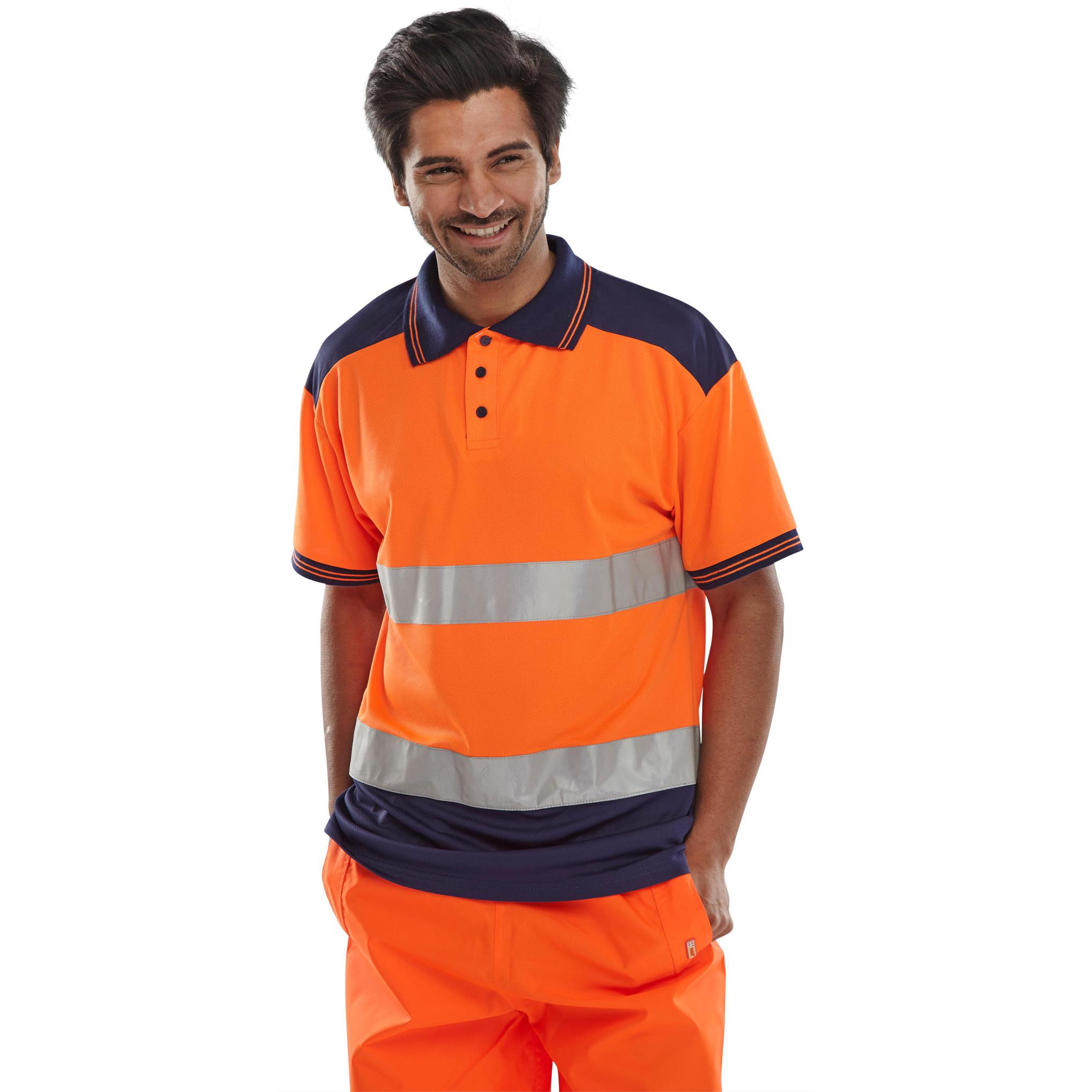 PK SHIRT 2TONE ORANGE/NAVY XL