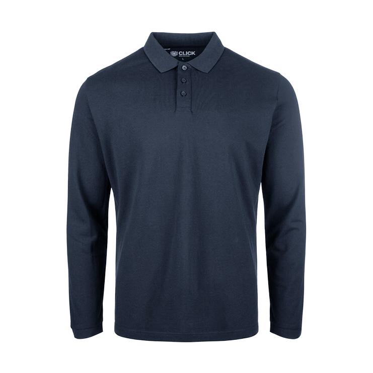 BEESWIFT CLICK WORKWEAR UNISEX LONG SLEEVE POLO SHIRT (Navy Blue)