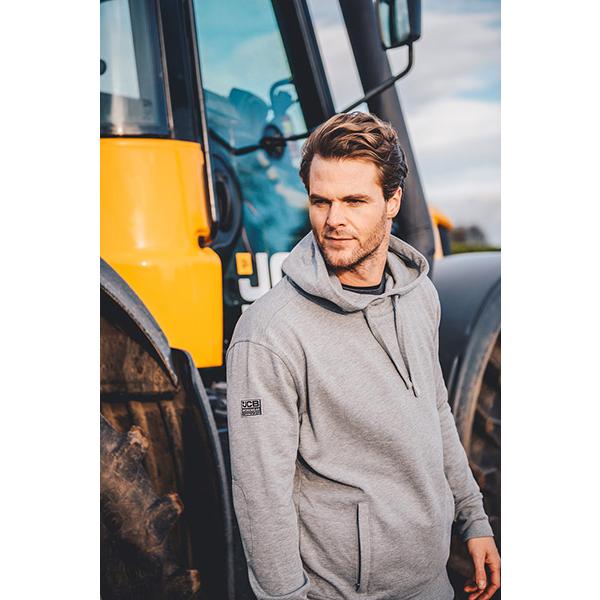 JCB ESSENTIAL HOODIE GREY MARL XXL