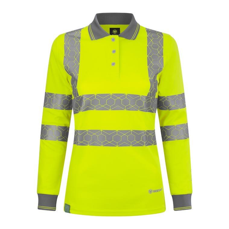 EWEAR RECYCLABLE WOMENS HI VIS L/S POLO SHIRT SY 10 (M) EWEAR RECYCLABLE WOMENS HI VIS L/S POLO SHIRT SY 10 (M)