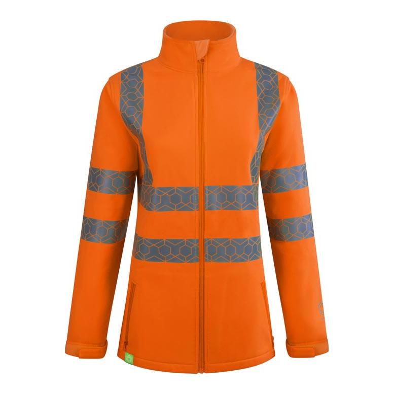 ENVIROWEAR RECYCLABLE WOMENS HI VIS SOFT SHELL OR 18 (3XL)