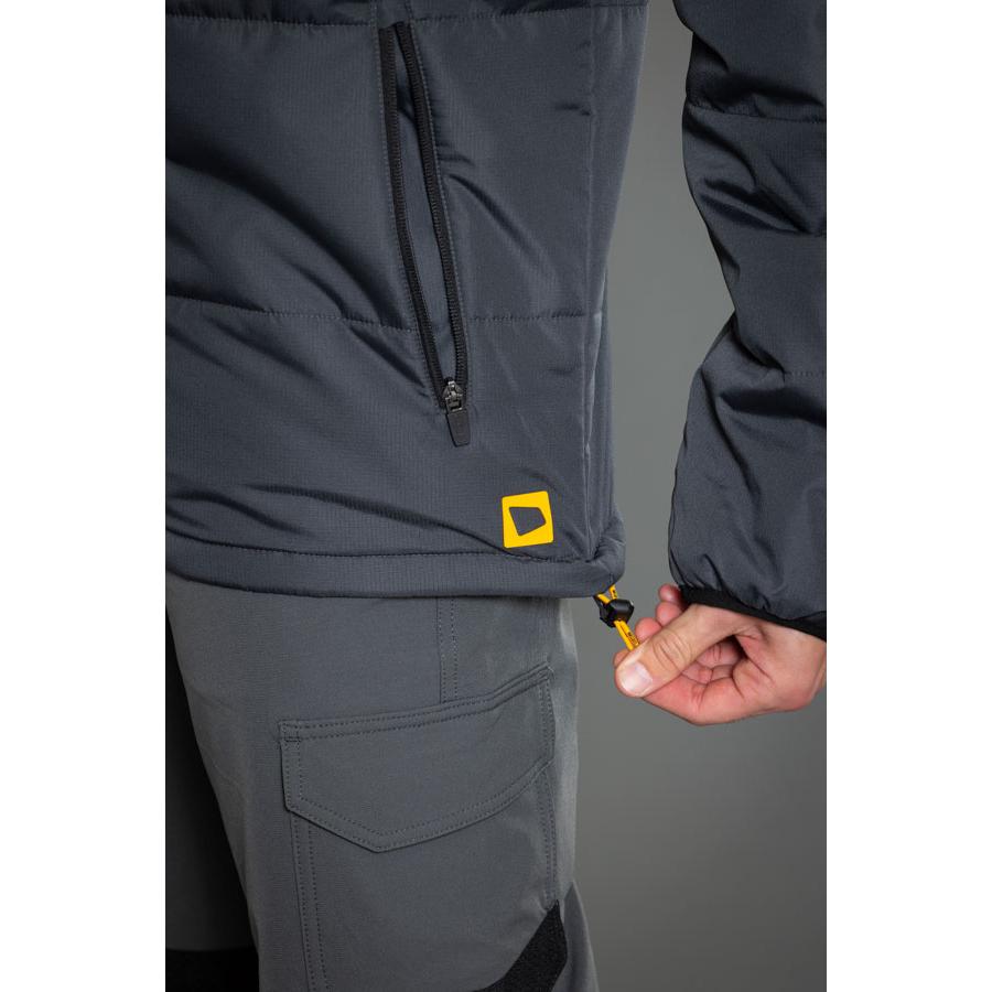 JCB UNISEX PADDED JACKET WITH HOOD GREY/BLACK LGE