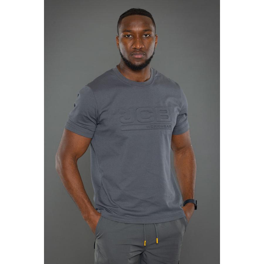 JCB UNISEX 3D EMBOSSED T-SHIRT GREY LGE