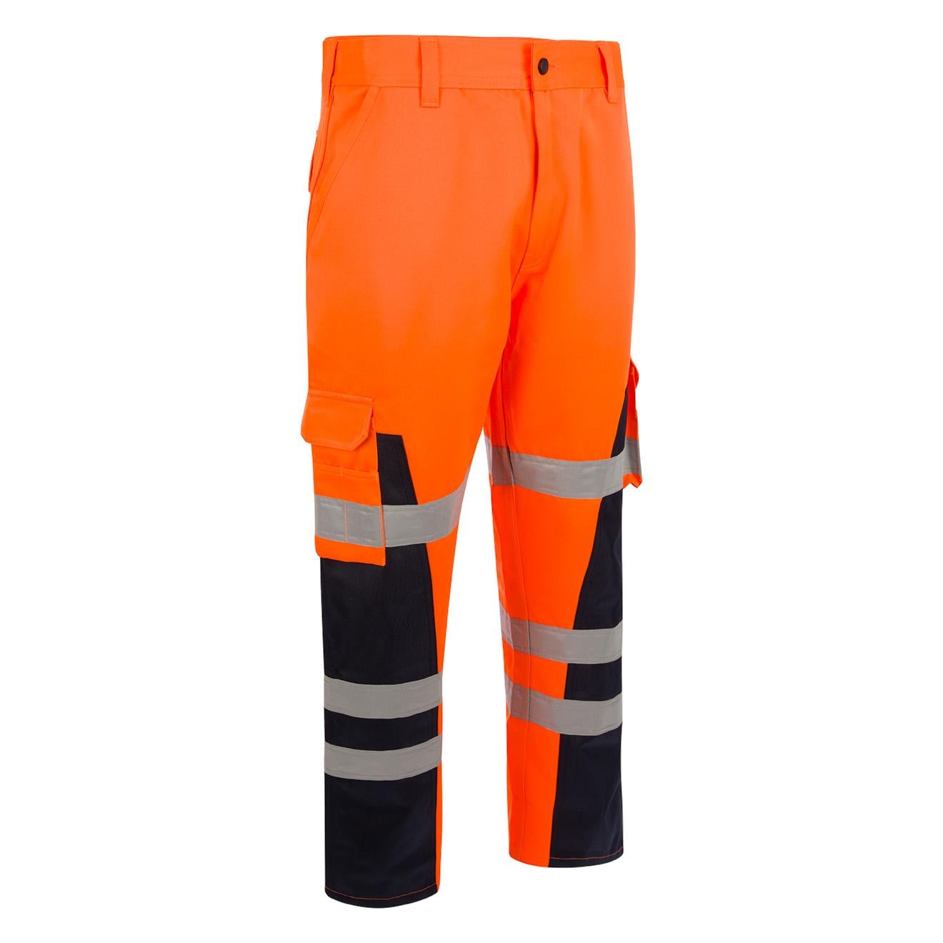 CLICK WORKWEAR MENS NYLON REINFORCED TROUSER (Orange / Navy)