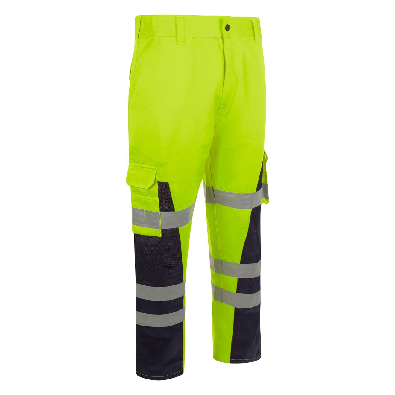 BEESWIFT CLICK WORKWEAR MENS NYLON REINFORCED TROUSERS (Saturn Yellow / Navy)