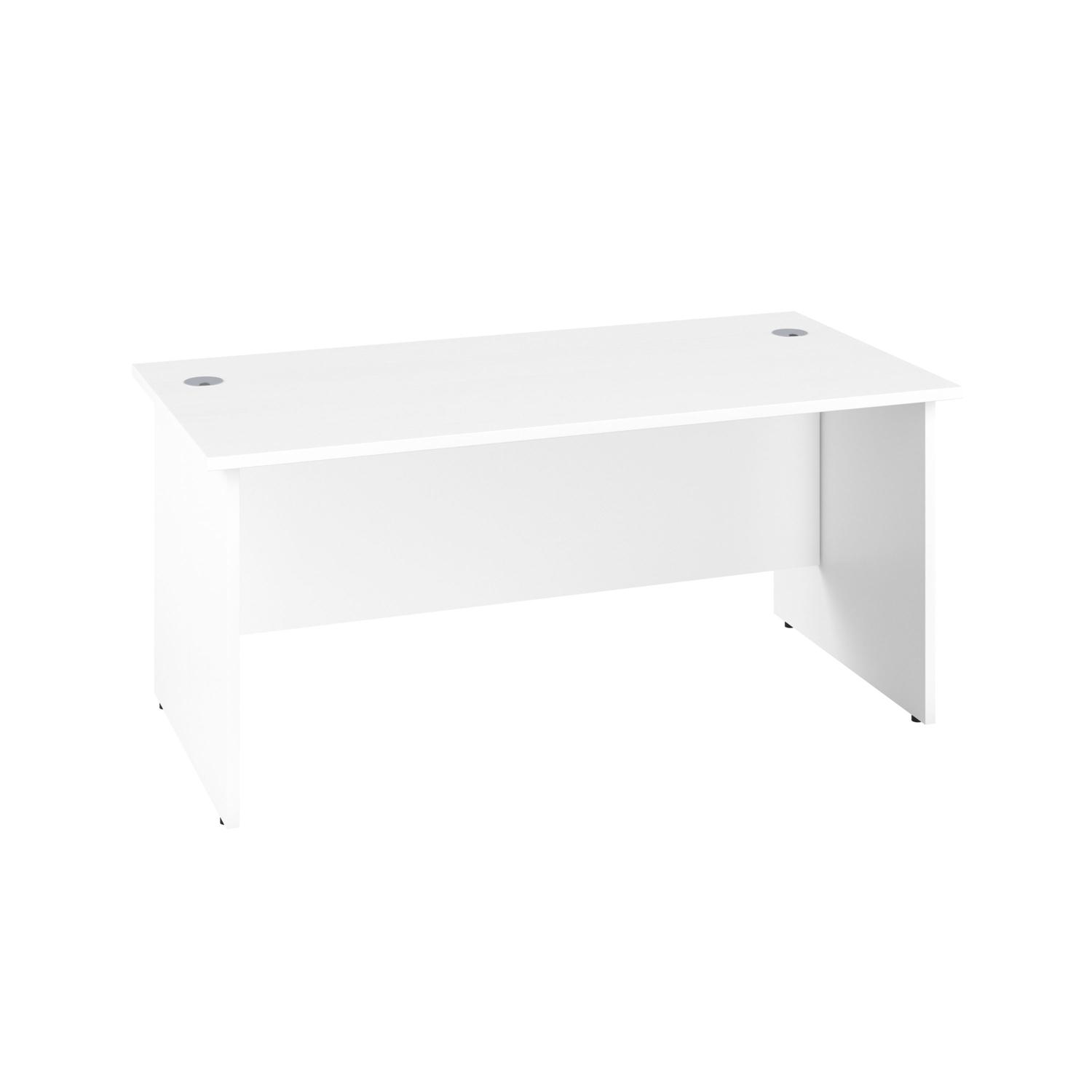 Panel Rectangular Desk: 800mm Deep 1200X800 White/White