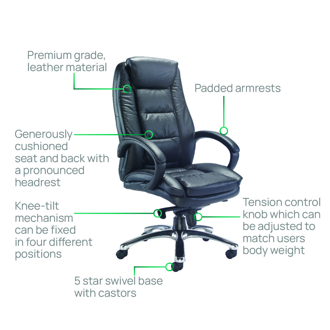Montana Executive Leather Chair Black