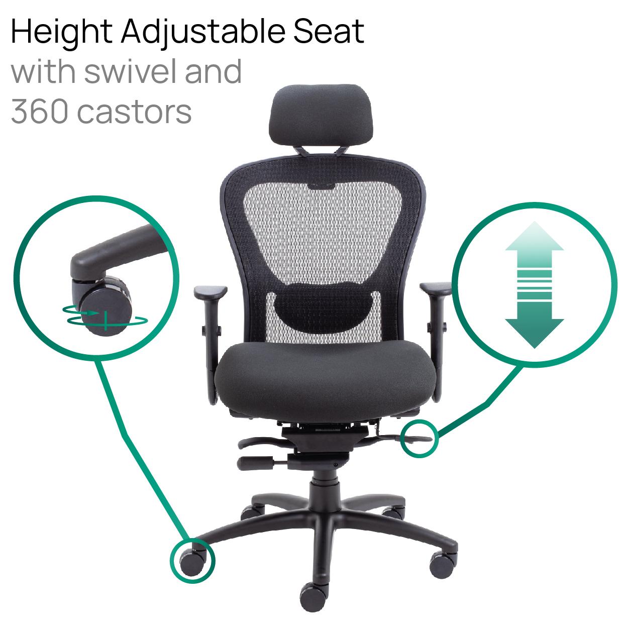 Strata High-Back Task Chair with Seat Slide Black