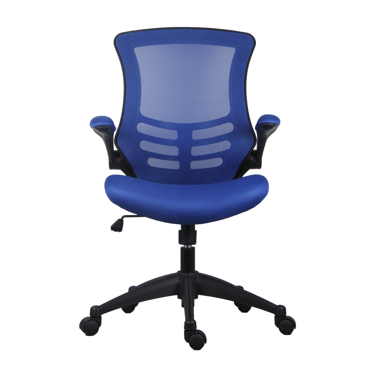 Marlos Mesh Back Office Chair with Folding Arms Blue