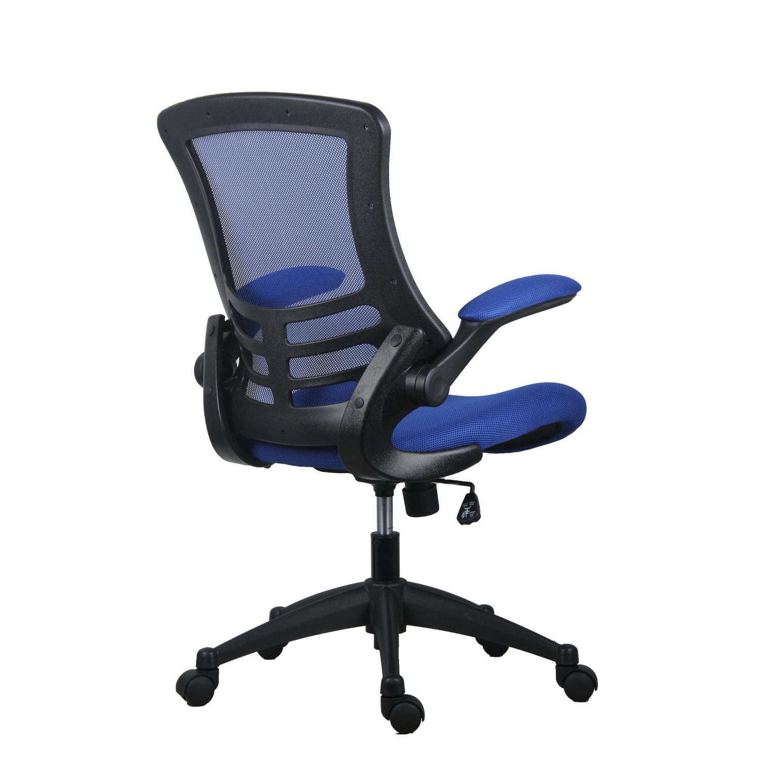 Marlos Mesh Back Office Chair with Folding Arms Blue