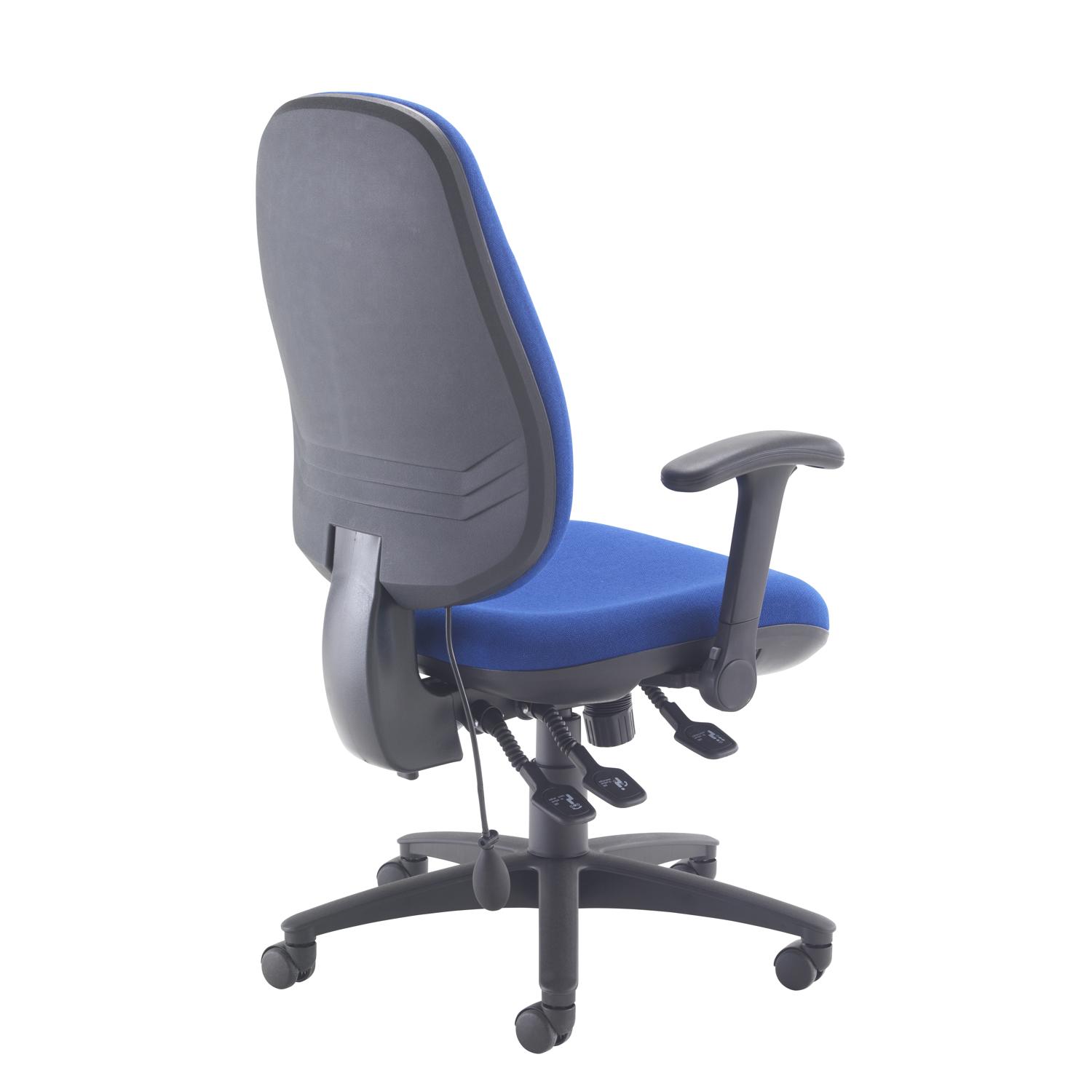 Maxi Ergo Chair with Lumbar Pump Folding Arms Royal Blue