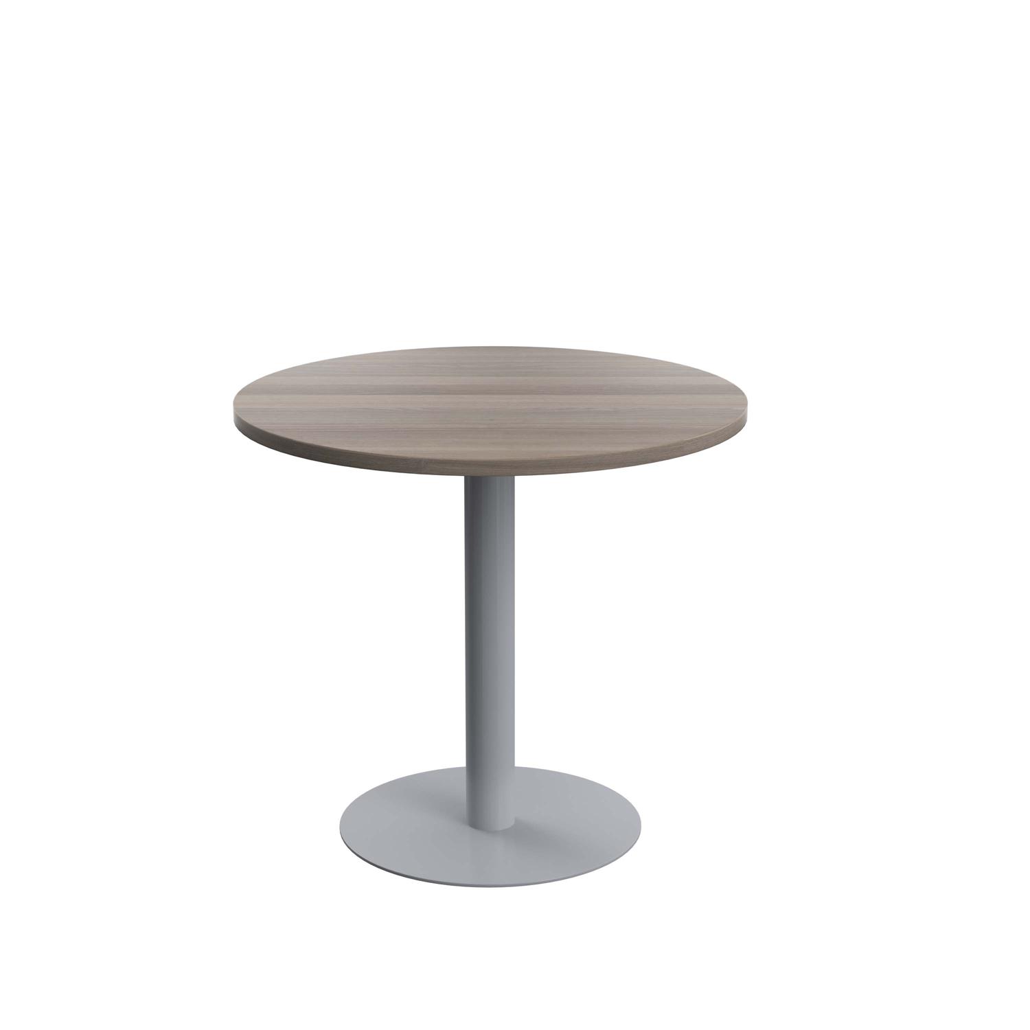 Contract Table Mid  800mm Grey Oak/Silver