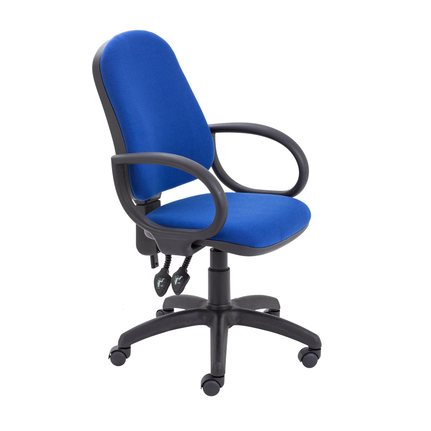 Calypso 2 High Back Operator Chair Fixed Arms Royal Blue