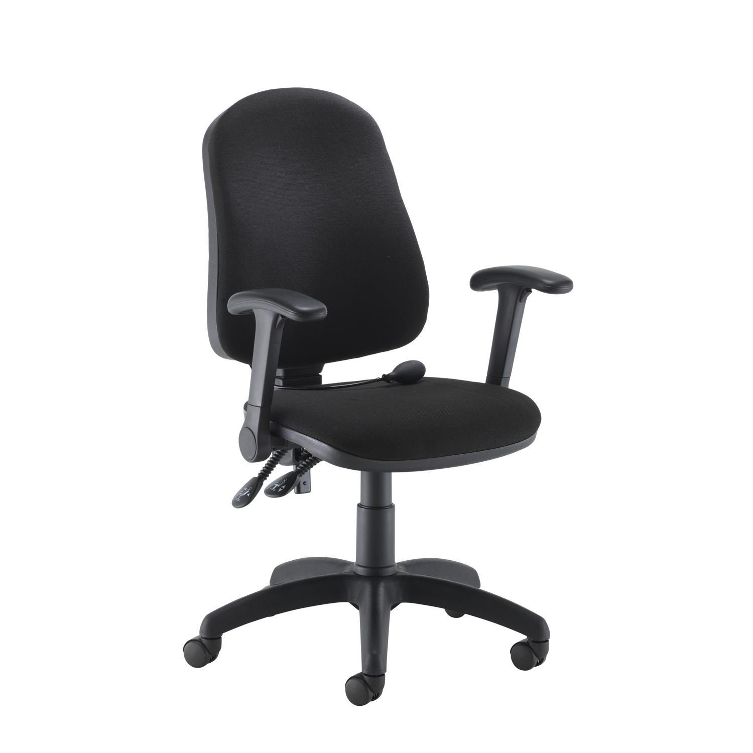 Calypso Ergo 2 Lever Office Chair with Lumbar Pump Folding Arms Black