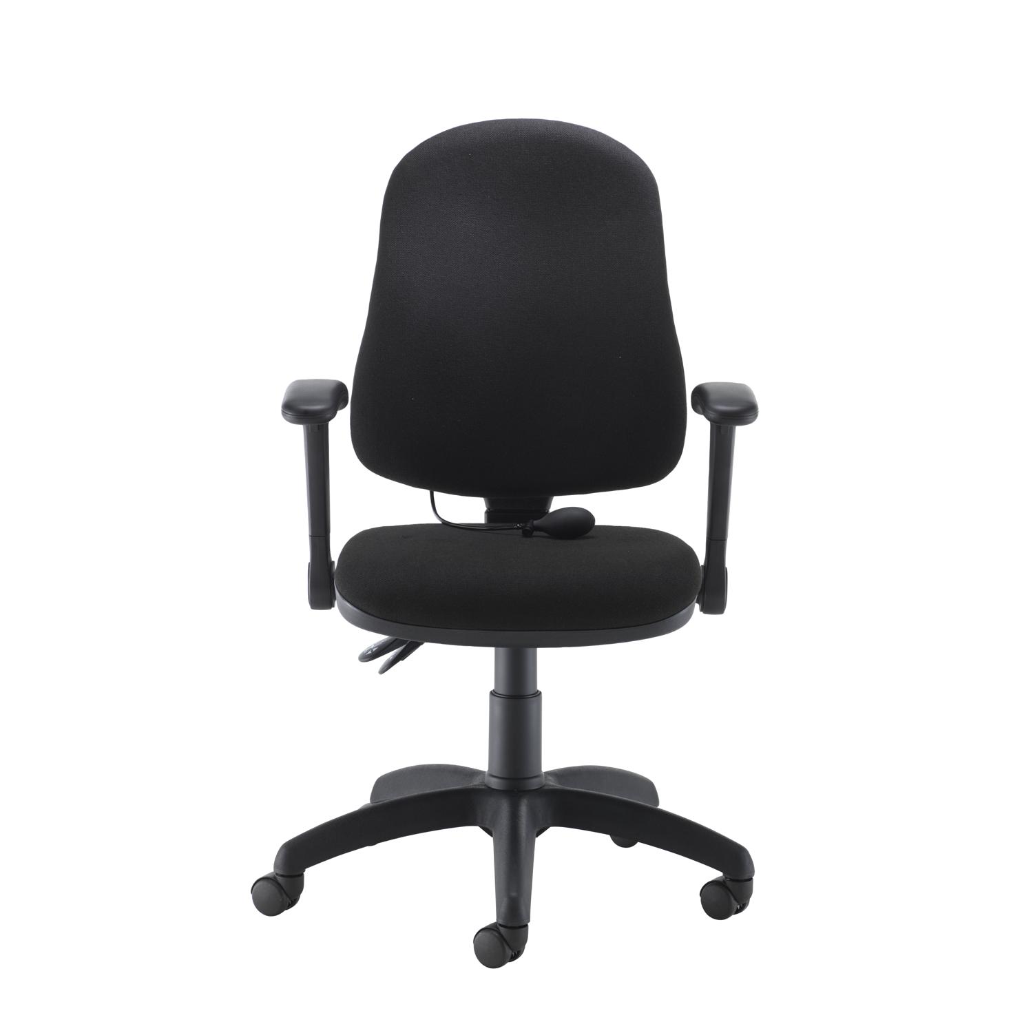 Calypso Ergo 2 Lever Office Chair with Lumbar Pump Folding Arms Black