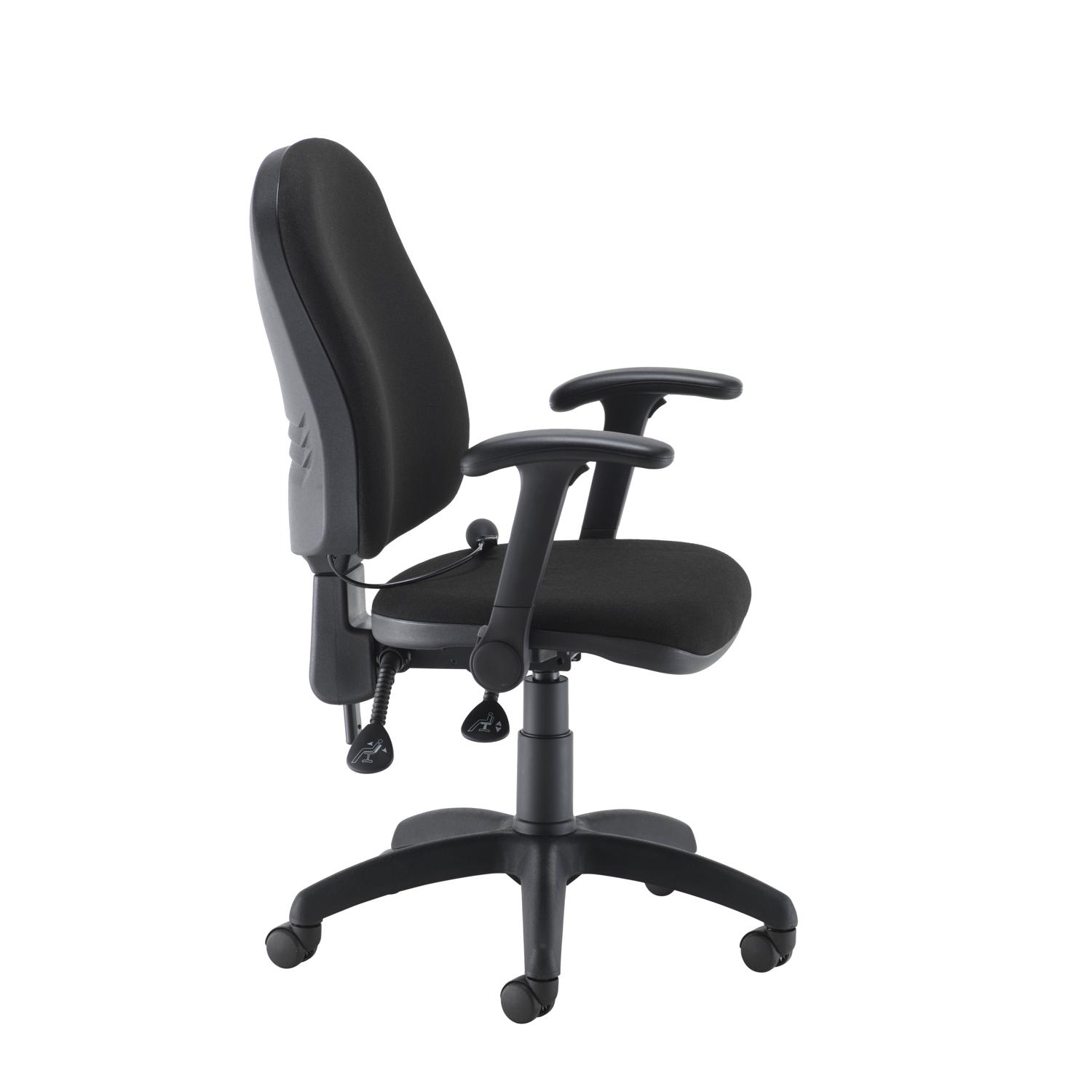 Calypso Ergo 2 Lever Office Chair with Lumbar Pump Folding Arms Black