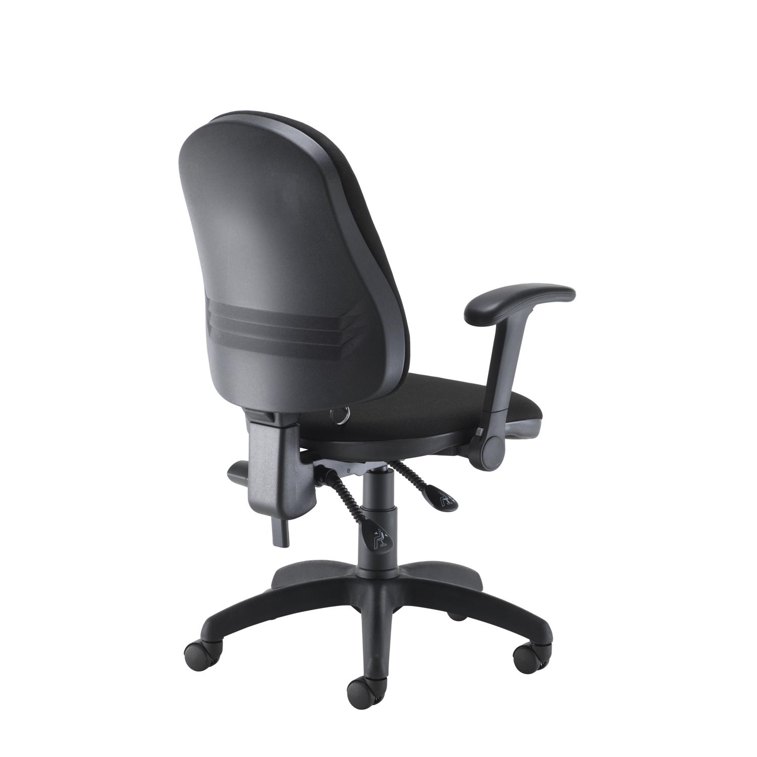 Calypso Ergo 2 Lever Office Chair with Lumbar Pump Folding Arms Black