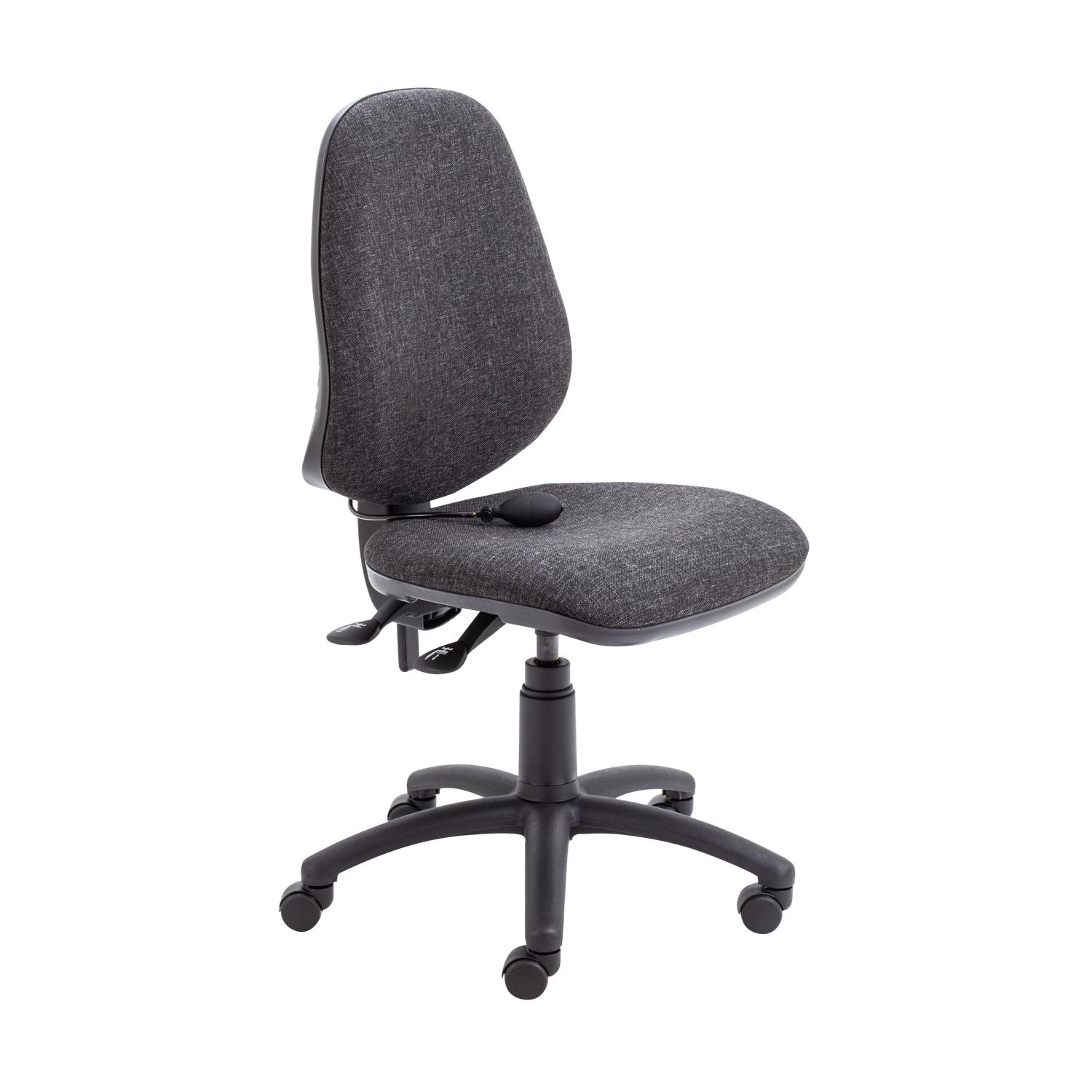 Calypso Ergo 2 Lever Office Chair with Lumbar Pump No Arms Charcoal