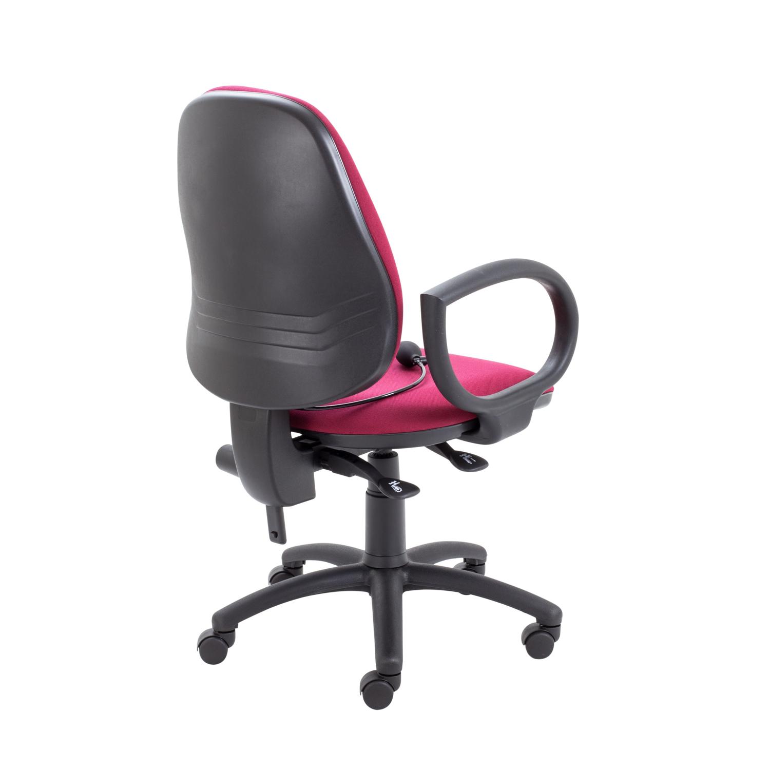Calypso Ergo 2 Lever Office Chair with Lumbar Pump Fixed Arms Claret
