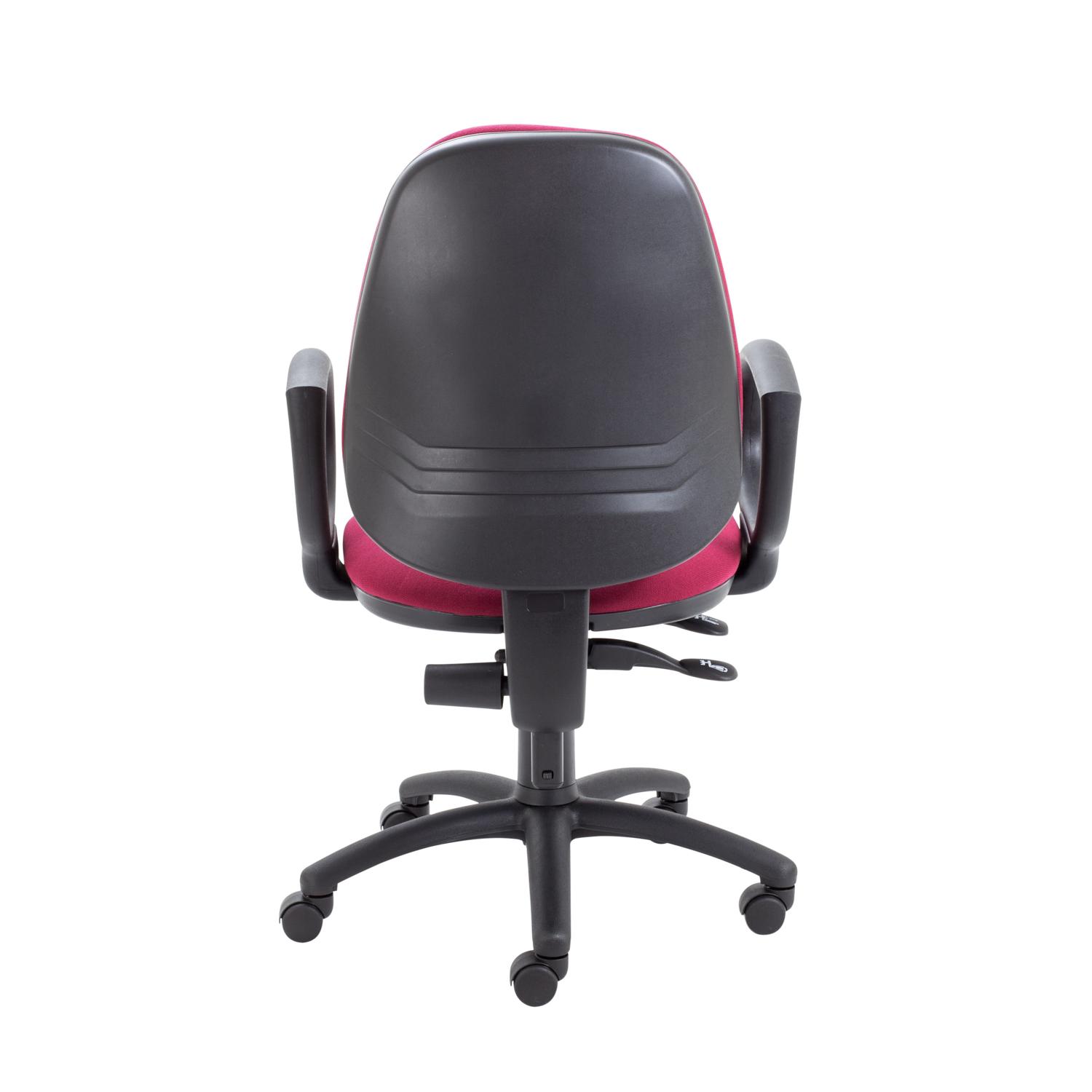 Calypso Ergo 2 Lever Office Chair with Lumbar Pump Fixed Arms Claret