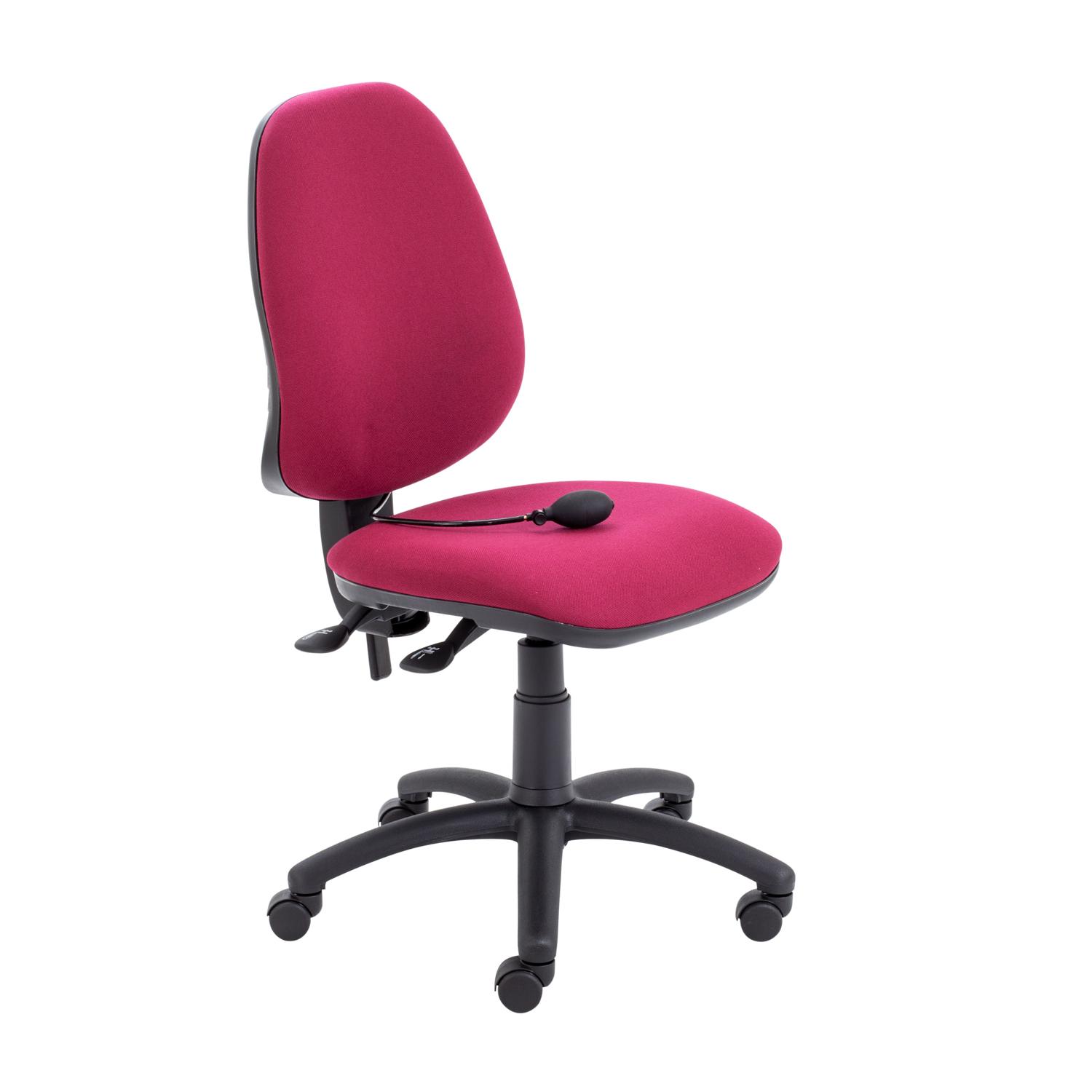 Calypso Ergo 2 Lever Office Chair with Lumbar Pump No Arms Claret