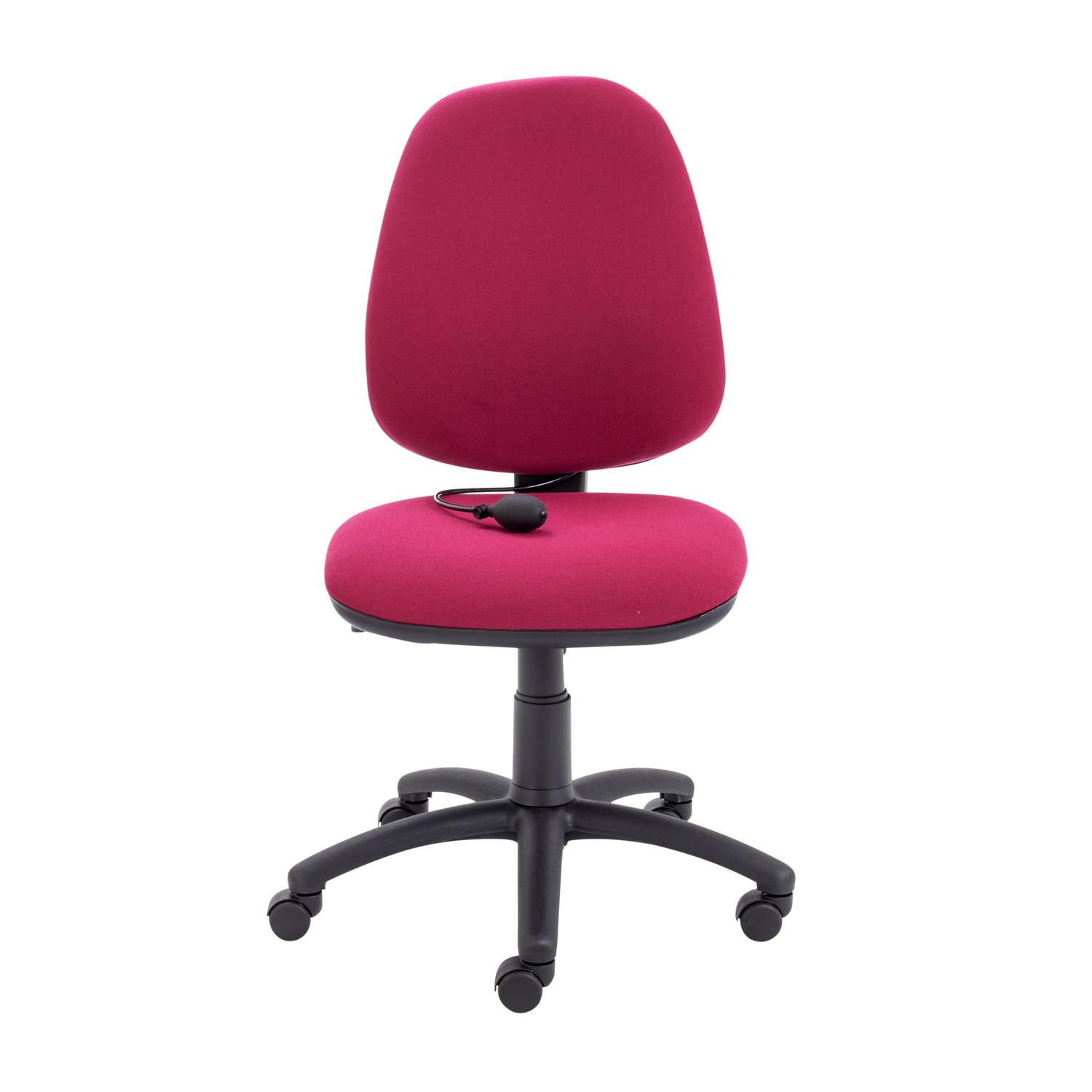 Calypso Ergo 2 Lever Office Chair with Lumbar Pump No Arms Claret