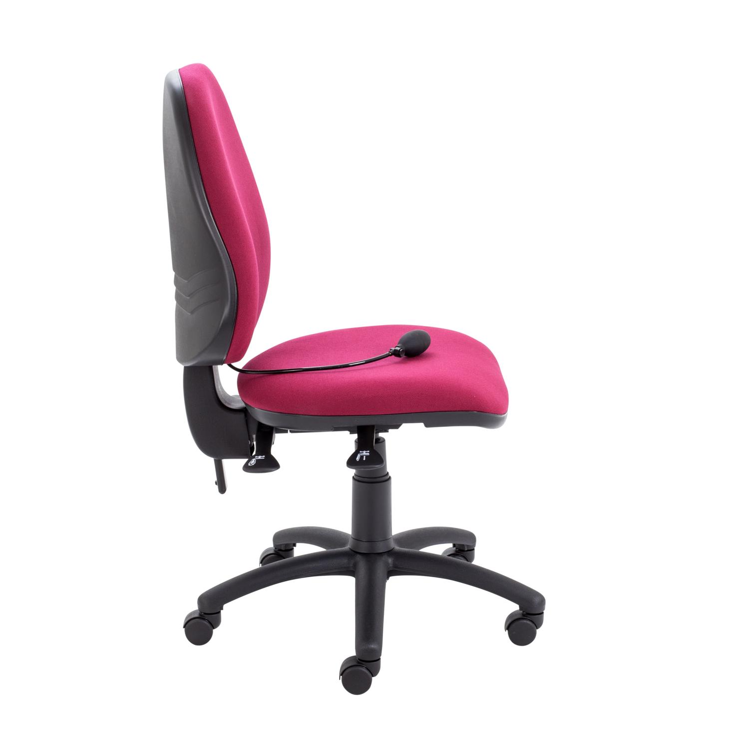 Calypso Ergo 2 Lever Office Chair with Lumbar Pump No Arms Claret