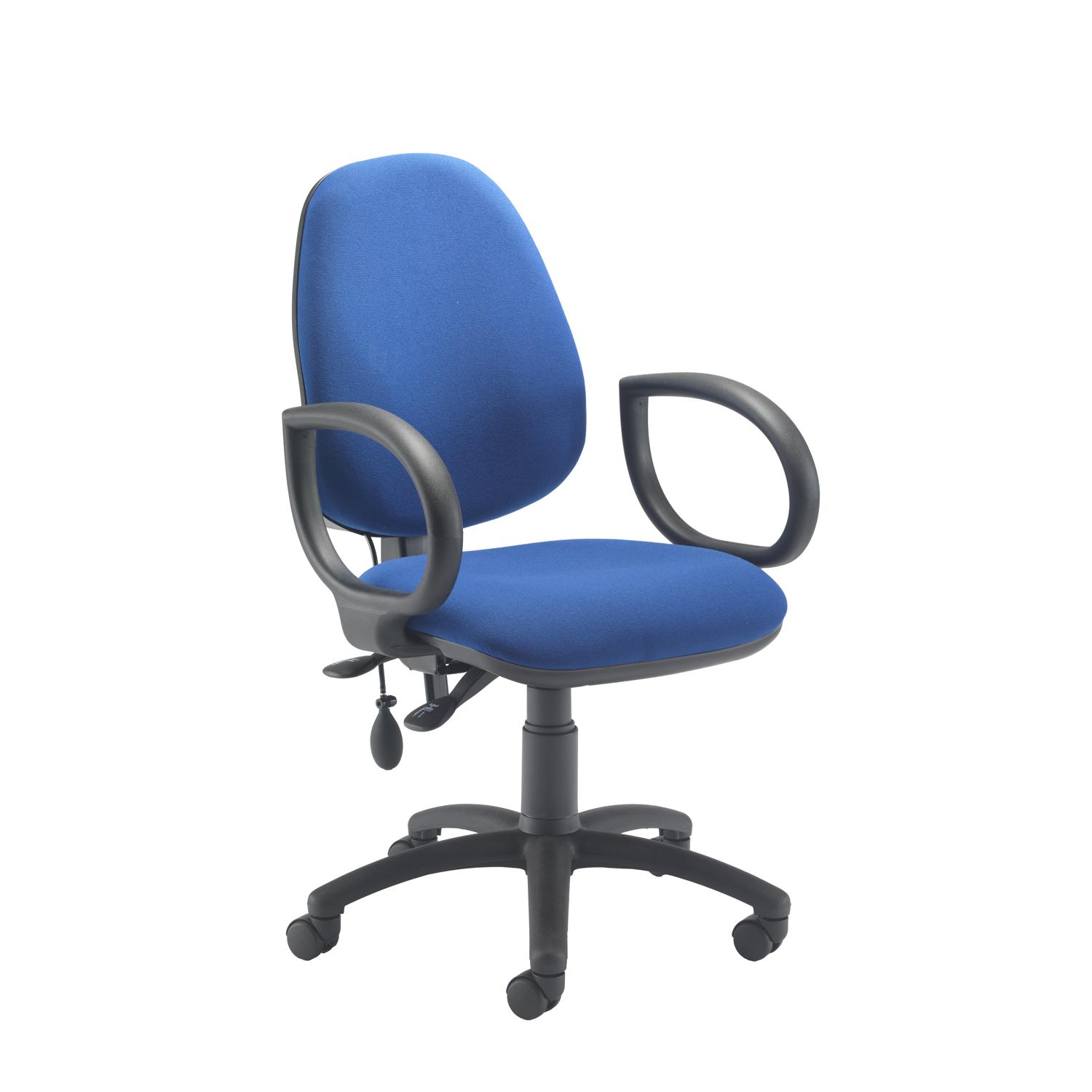 Calypso Ergo 2 Lever Office Chair with Lumbar Pump Fixed Arms Royal Blue