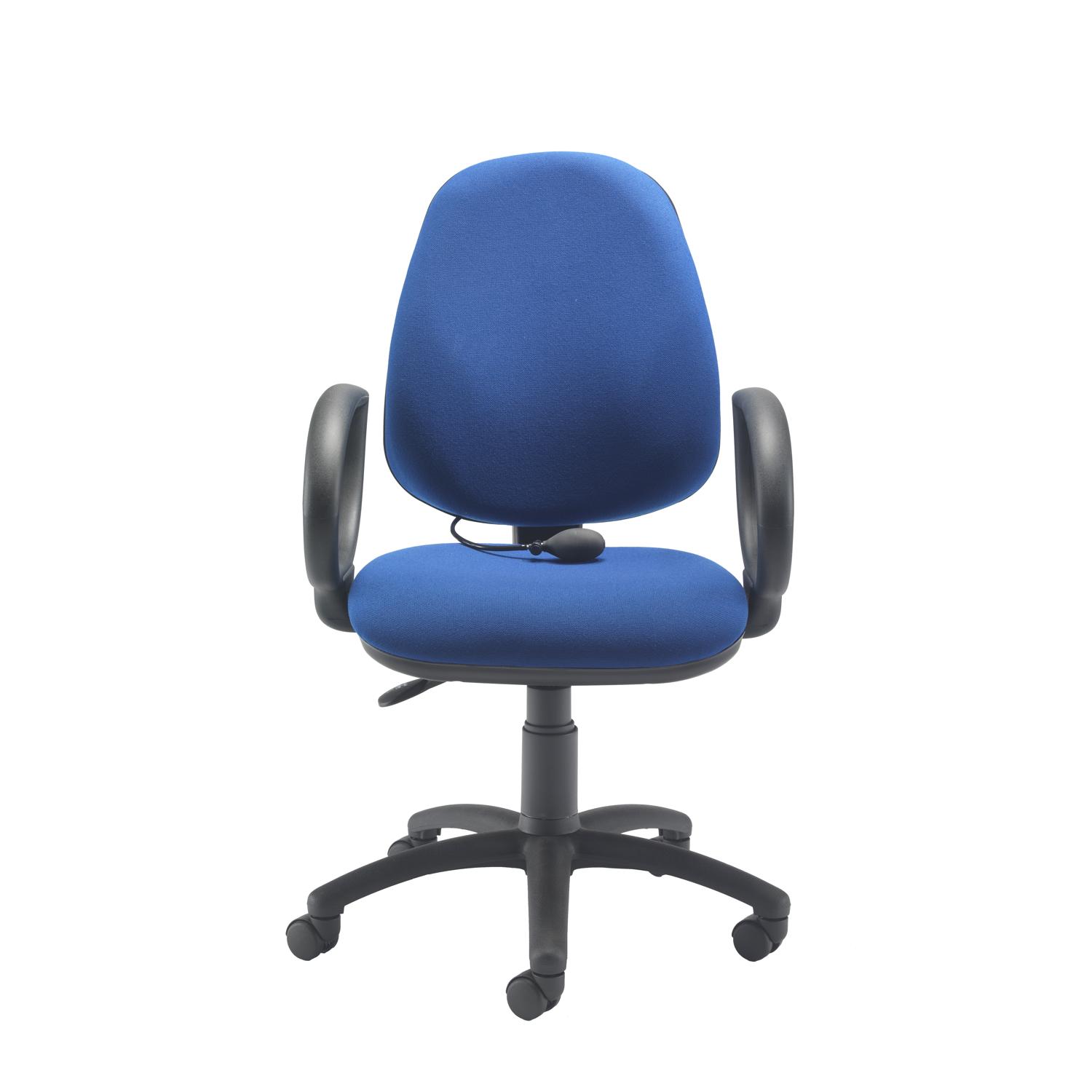 Calypso Ergo 2 Lever Office Chair with Lumbar Pump Fixed Arms Royal Blue