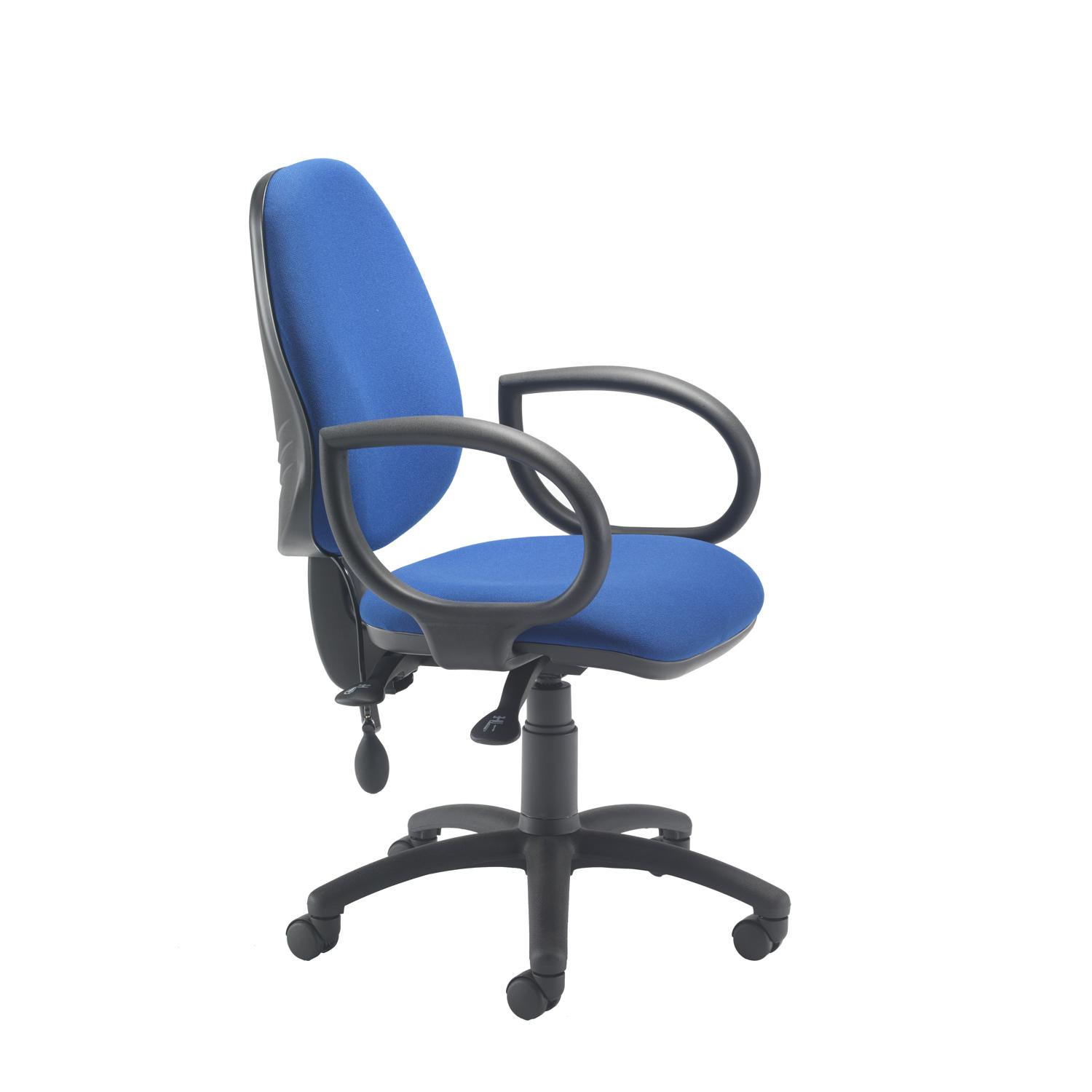 Calypso Ergo 2 Lever Office Chair with Lumbar Pump Fixed Arms Royal Blue