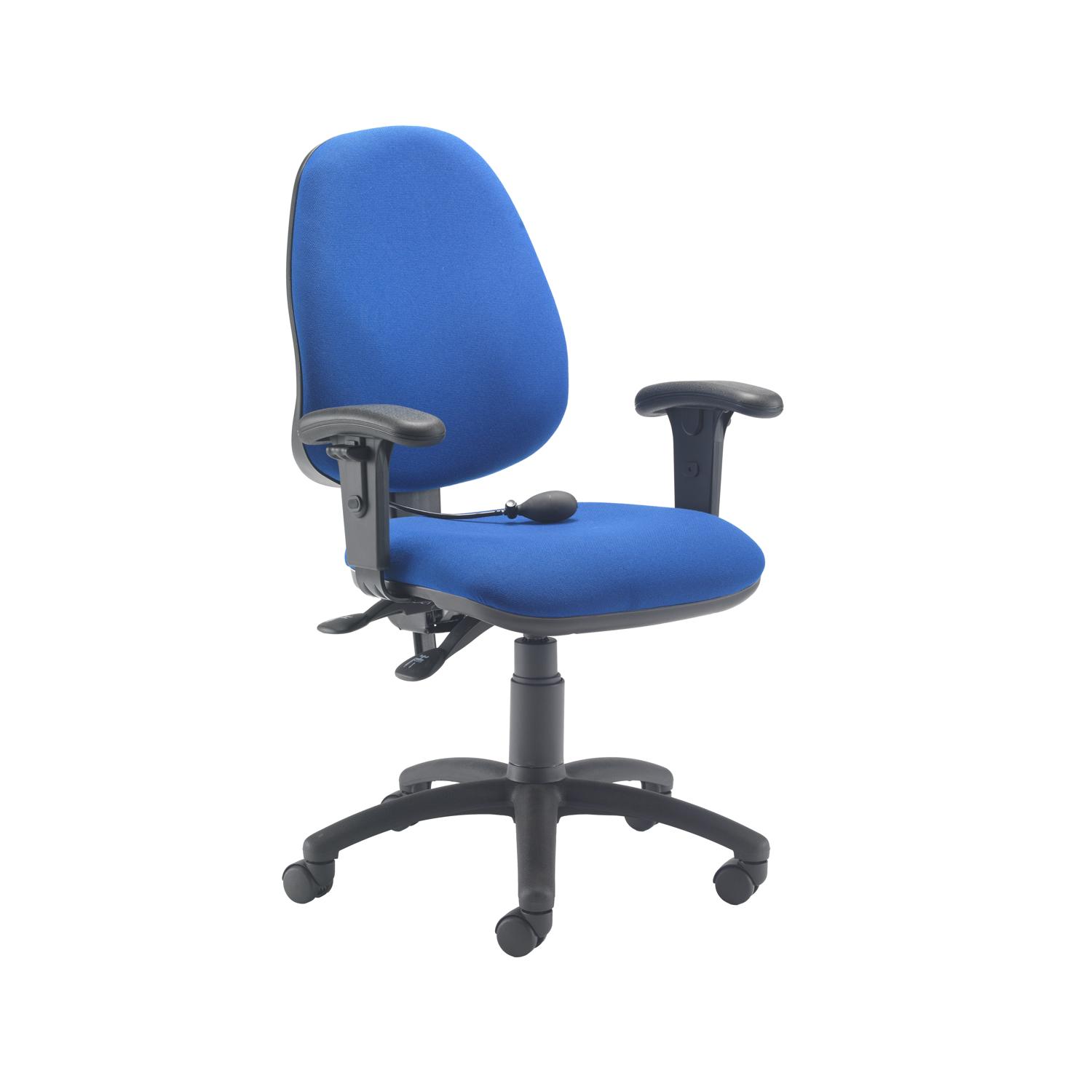 Calypso Ergo 2 Lever Office Chair with Lumbar Pump Adjustable Arms Royal Blue