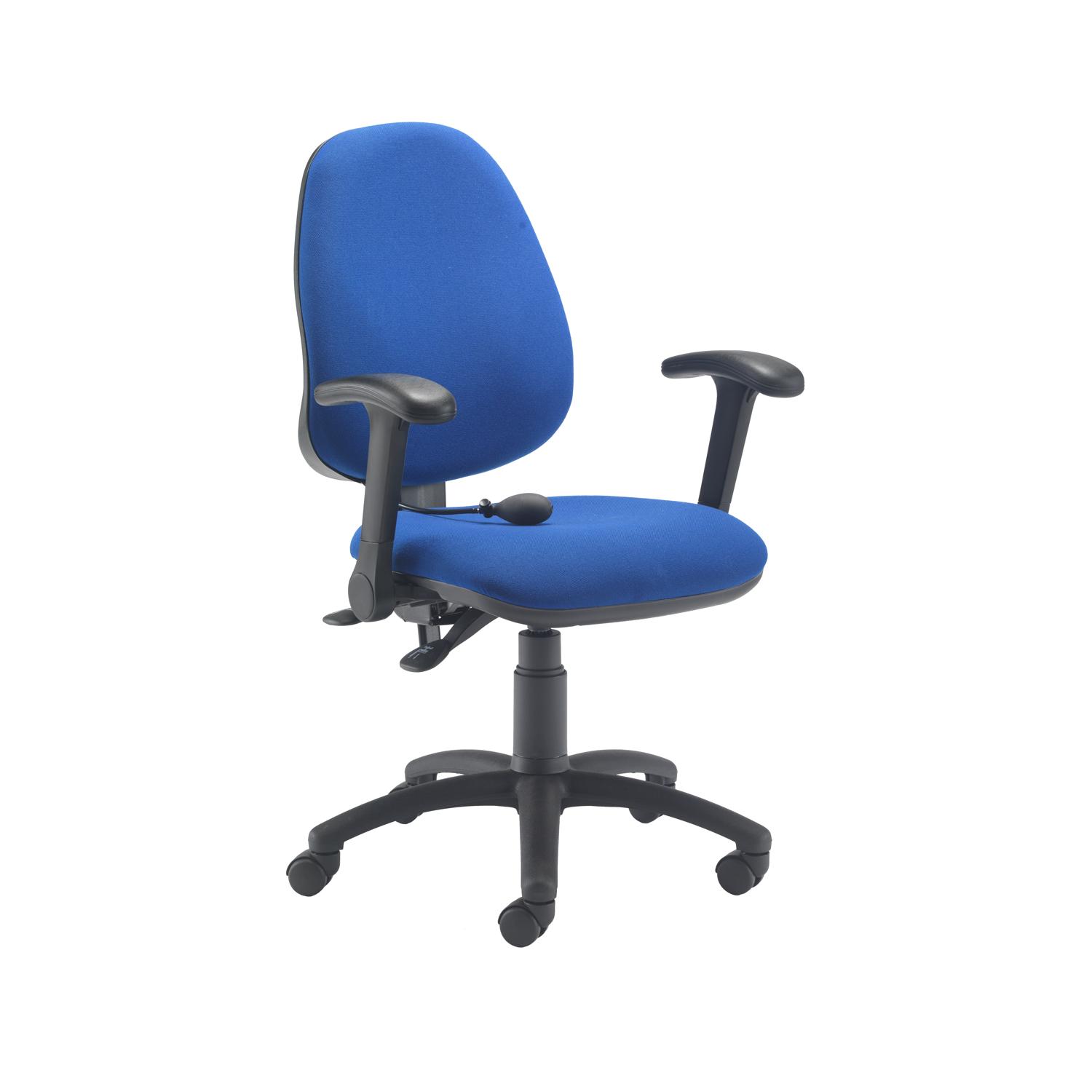 Calypso Ergo 2 Lever Office Chair with Lumbar Pump Folding Arms Royal Blue