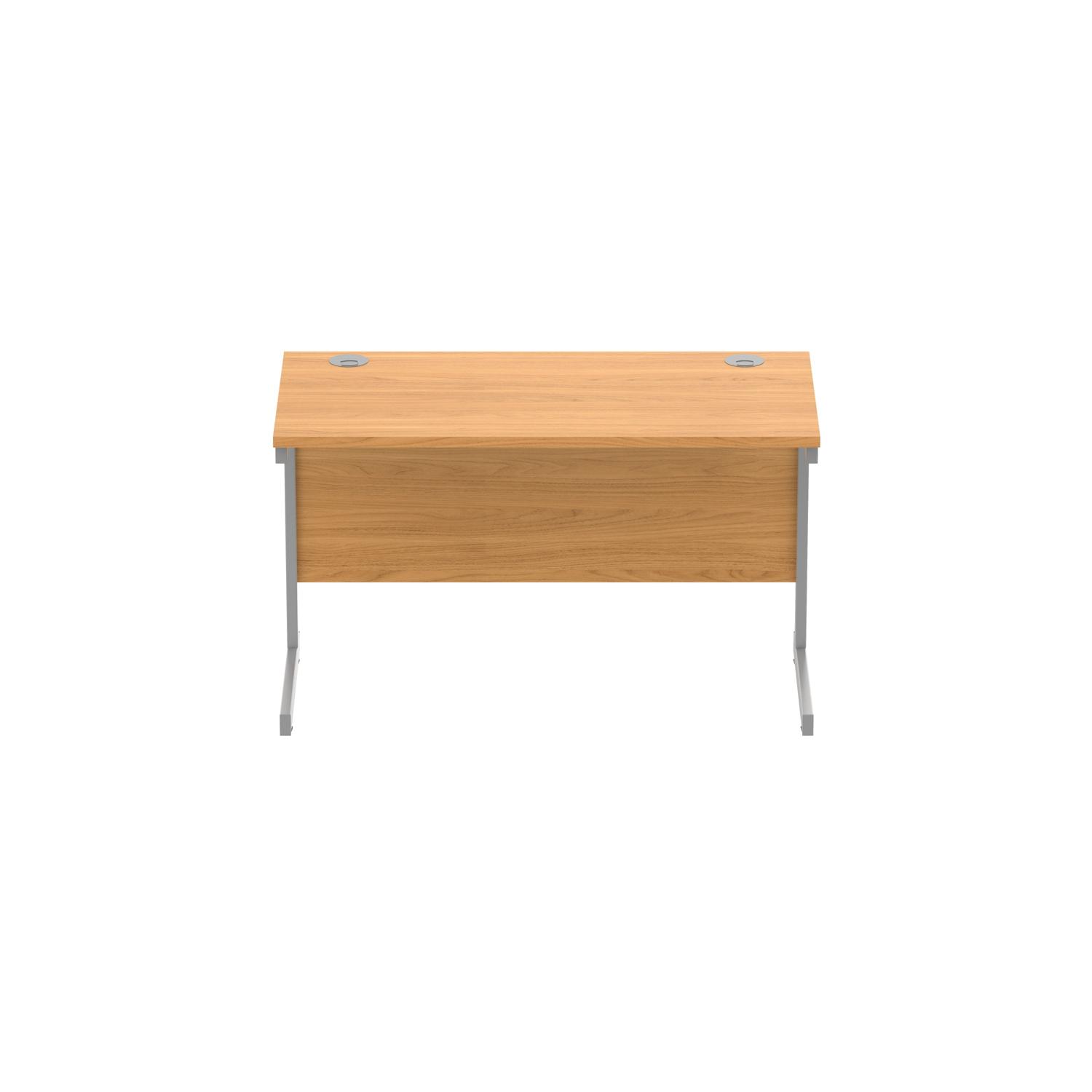 Office Rectangular Desk with Steel Single Upright Cantilever Frame  1200X600 Norwegian Beech/Silver