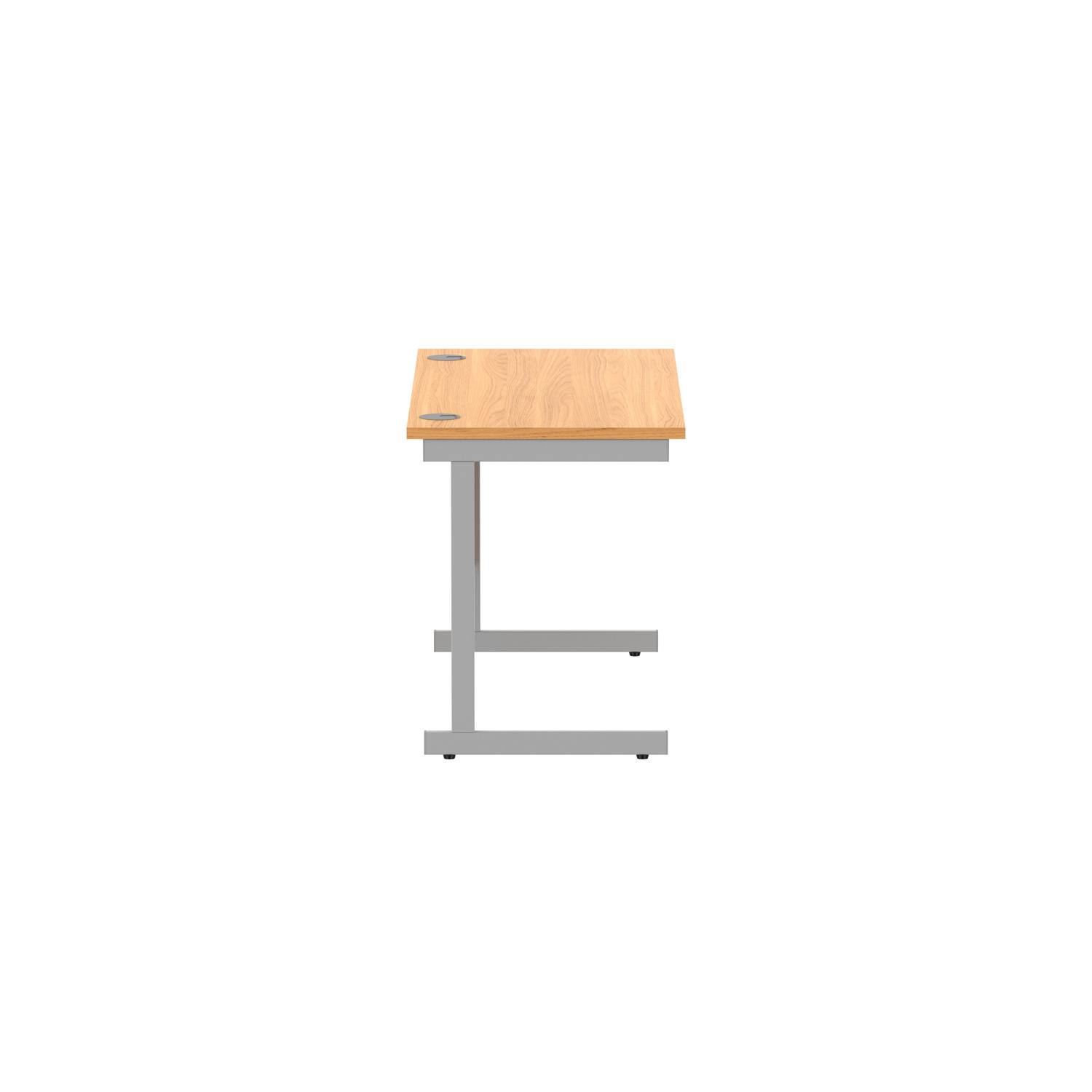 Office Rectangular Desk with Steel Single Upright Cantilever Frame  1200X600 Norwegian Beech/Silver